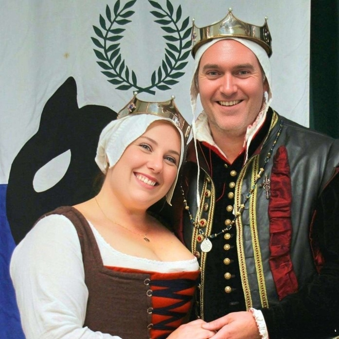 Photo of Conall MacLagmayn and Letitia Talbott, sixth Baron and Baroness of Seagirt